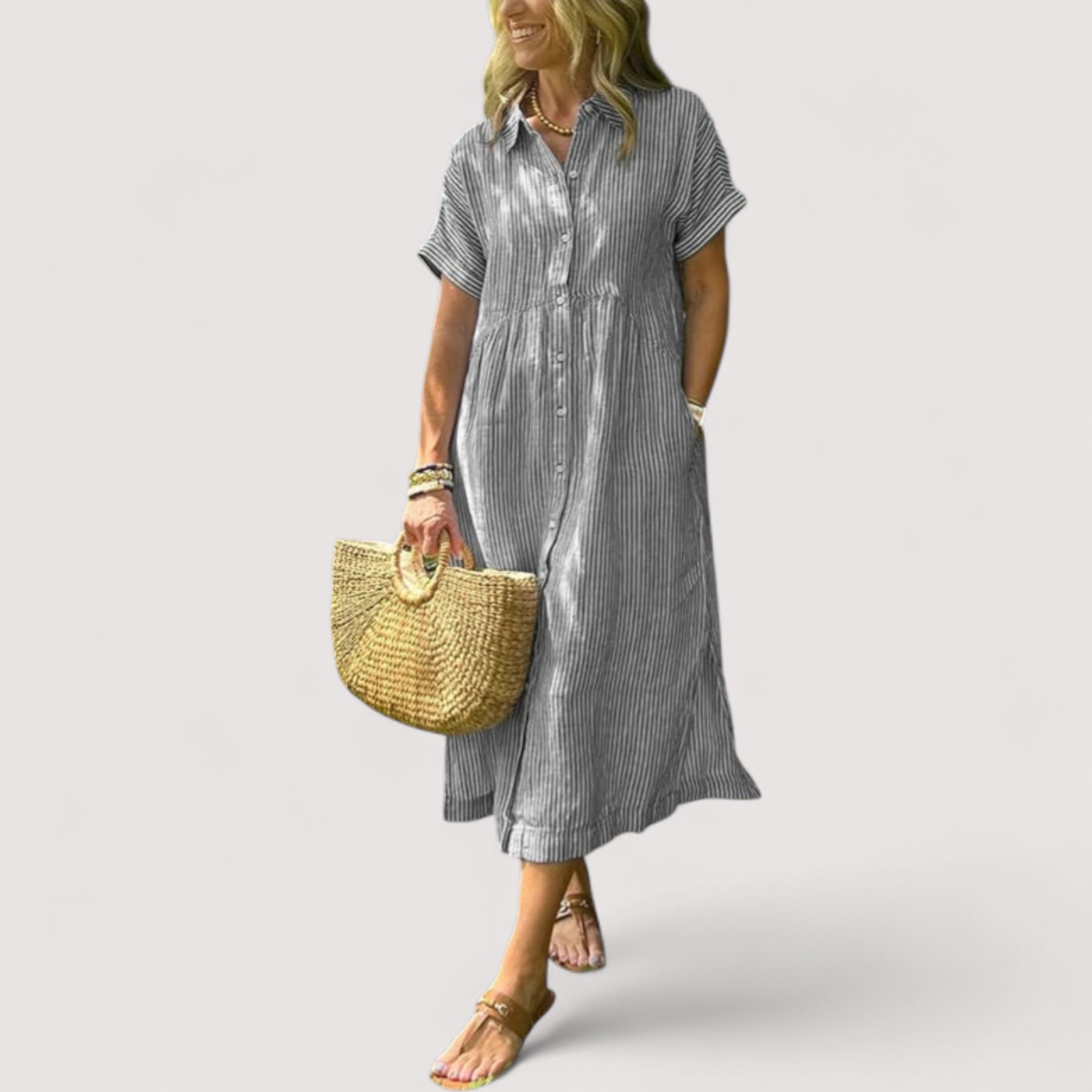 Rea™ | robe chemise rayée
