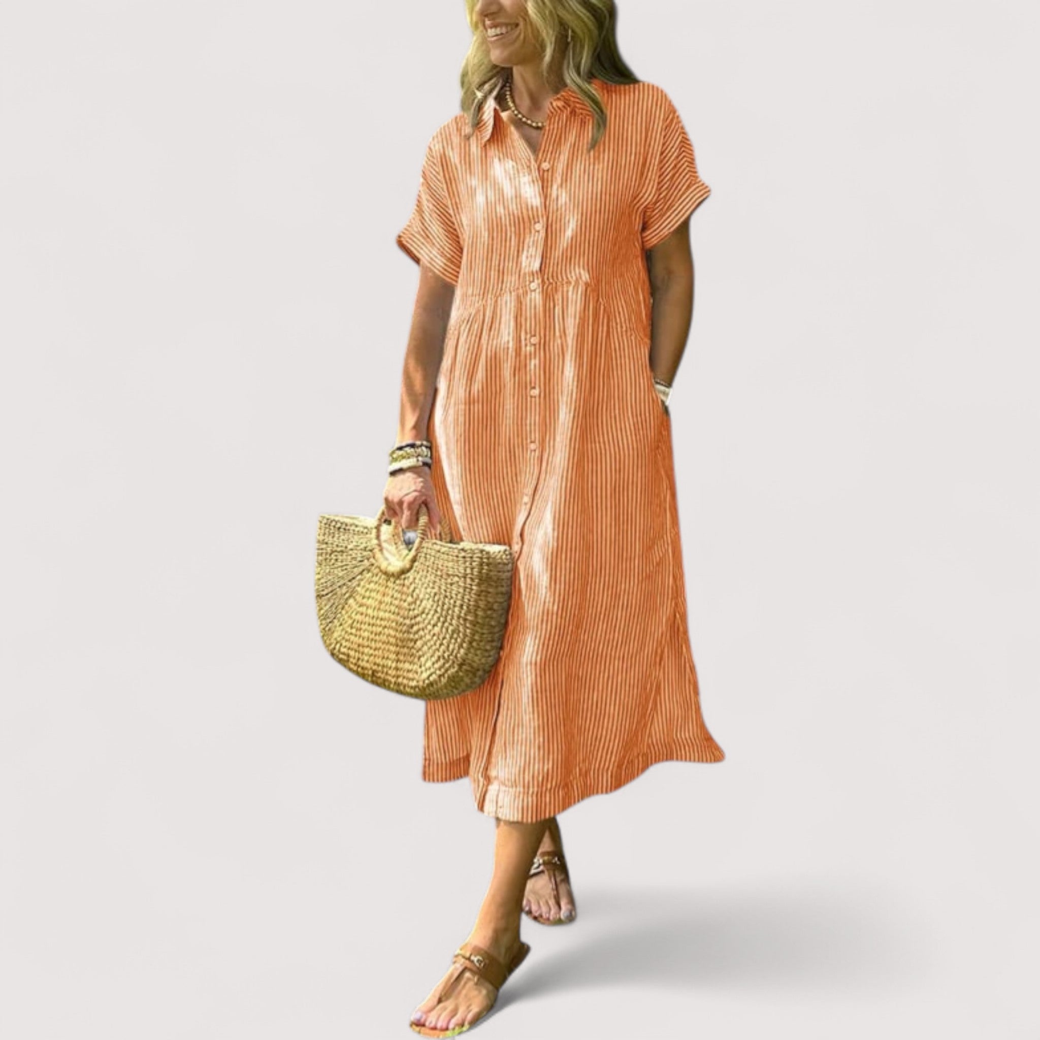 Rea™ | robe chemise rayée