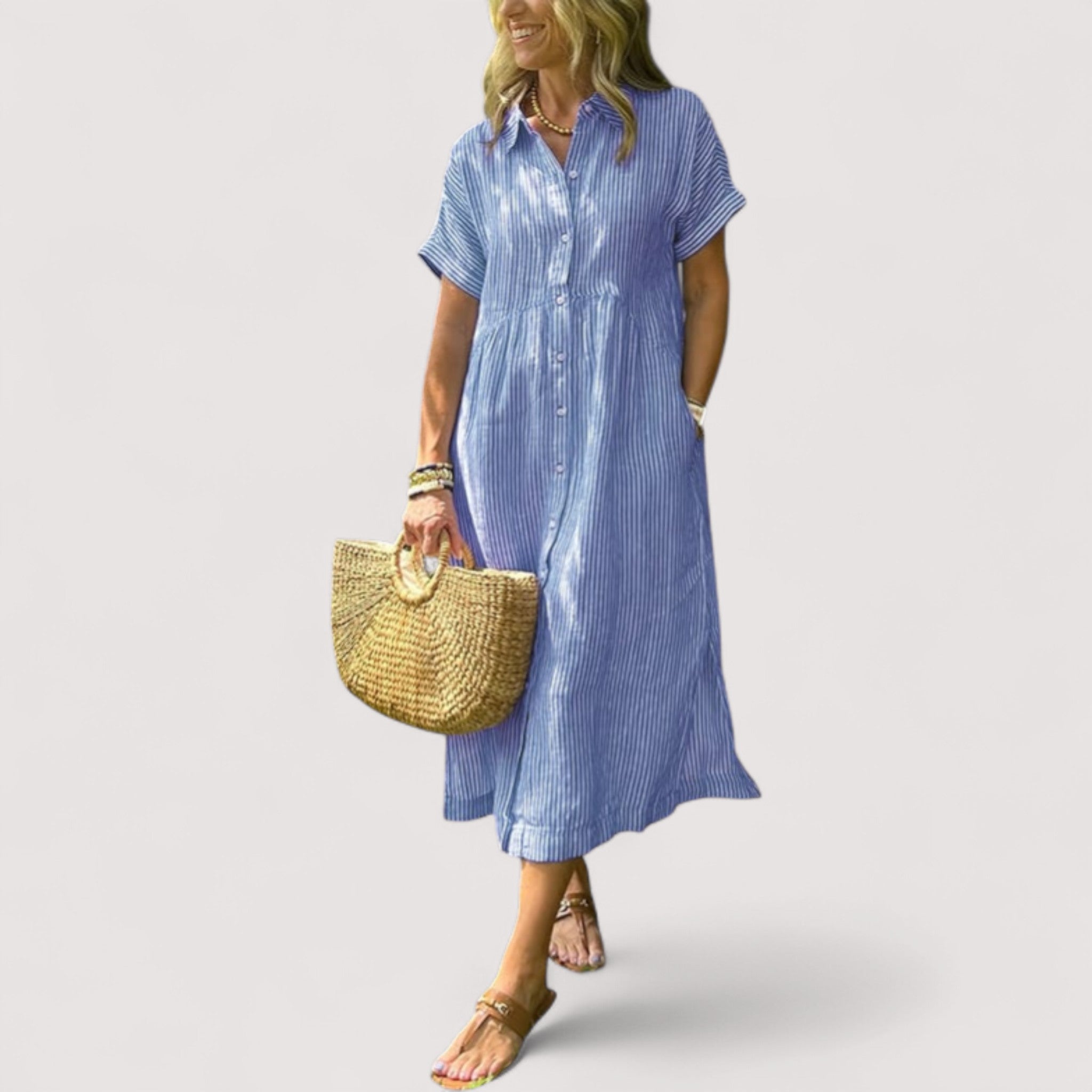 Rea™ | robe chemise rayée