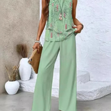 Ovelynra™ | Ensemble débardeur sans manches et pantalon large