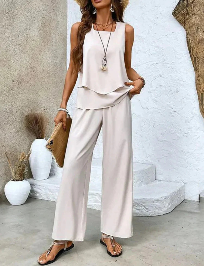 Ovelynra™ | Ensemble débardeur sans manches et pantalon large