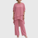 Linda | Costume avec pantalon palazzo drapé