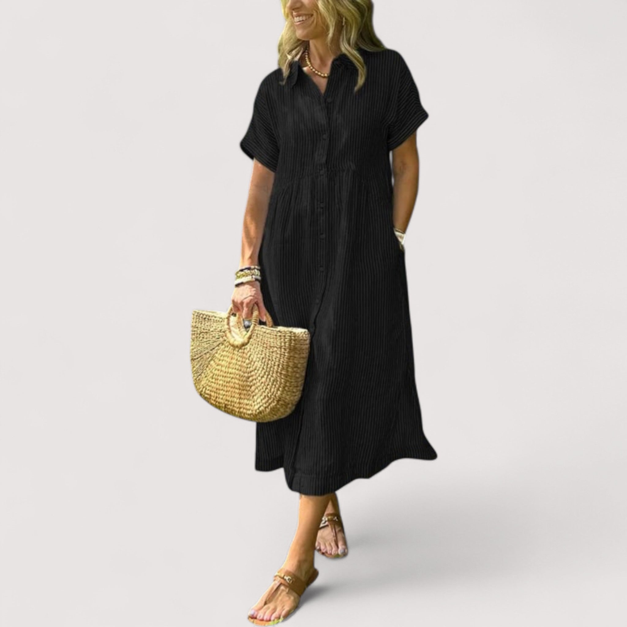 Rea™ | robe chemise rayée
