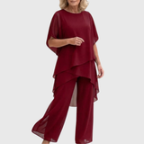 Linda | Costume avec pantalon palazzo drapé