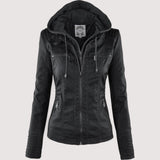 Laurina™ | Veste de biker ajustée avec capuche