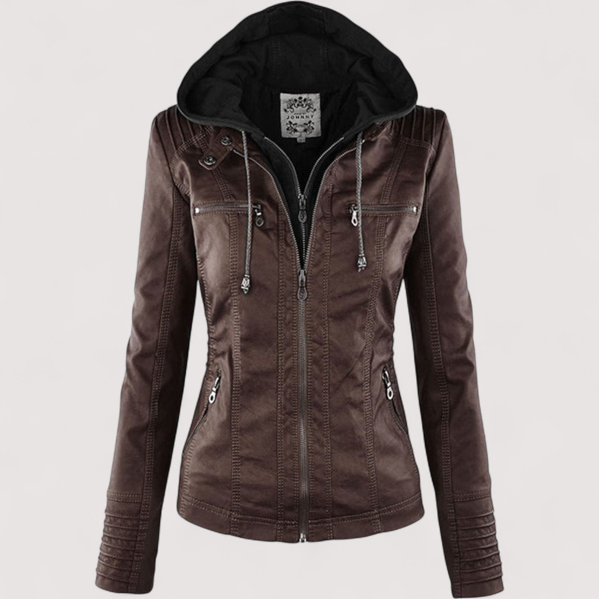 Laurina™ | Veste de biker ajustée avec capuche