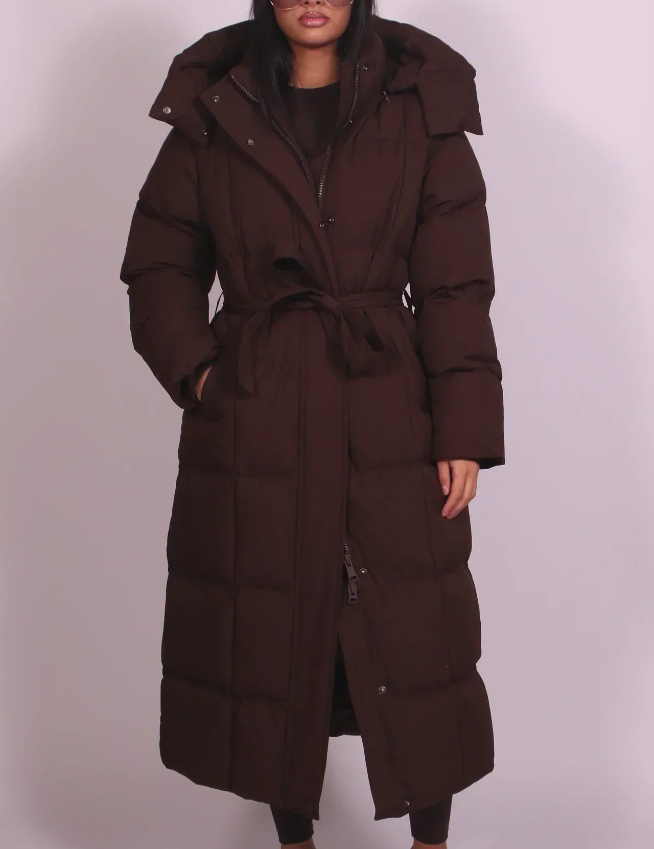 Carmen™ | Manteau long en duvet avec ceinture