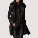 Valentina™ | Manteau long en cuir 3/4 élégant