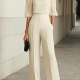 Elodie | Ensemble de trois pièces avec top et pantalon à jambes larges