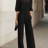 Elodie | Ensemble de trois pièces avec top et pantalon à jambes larges