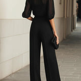 Elodie | Ensemble de trois pièces avec top et pantalon à jambes larges