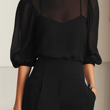 Elodie | Ensemble de trois pièces avec top et pantalon à jambes larges