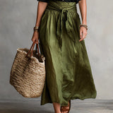 Vera | Ensemble robe midi en satin avec blouse assortie