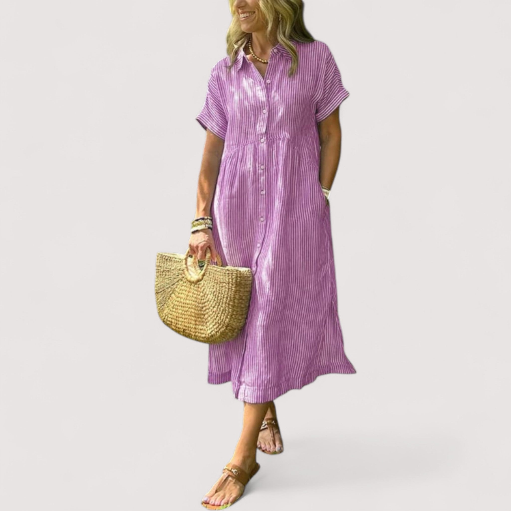 Rea™ | robe chemise rayée