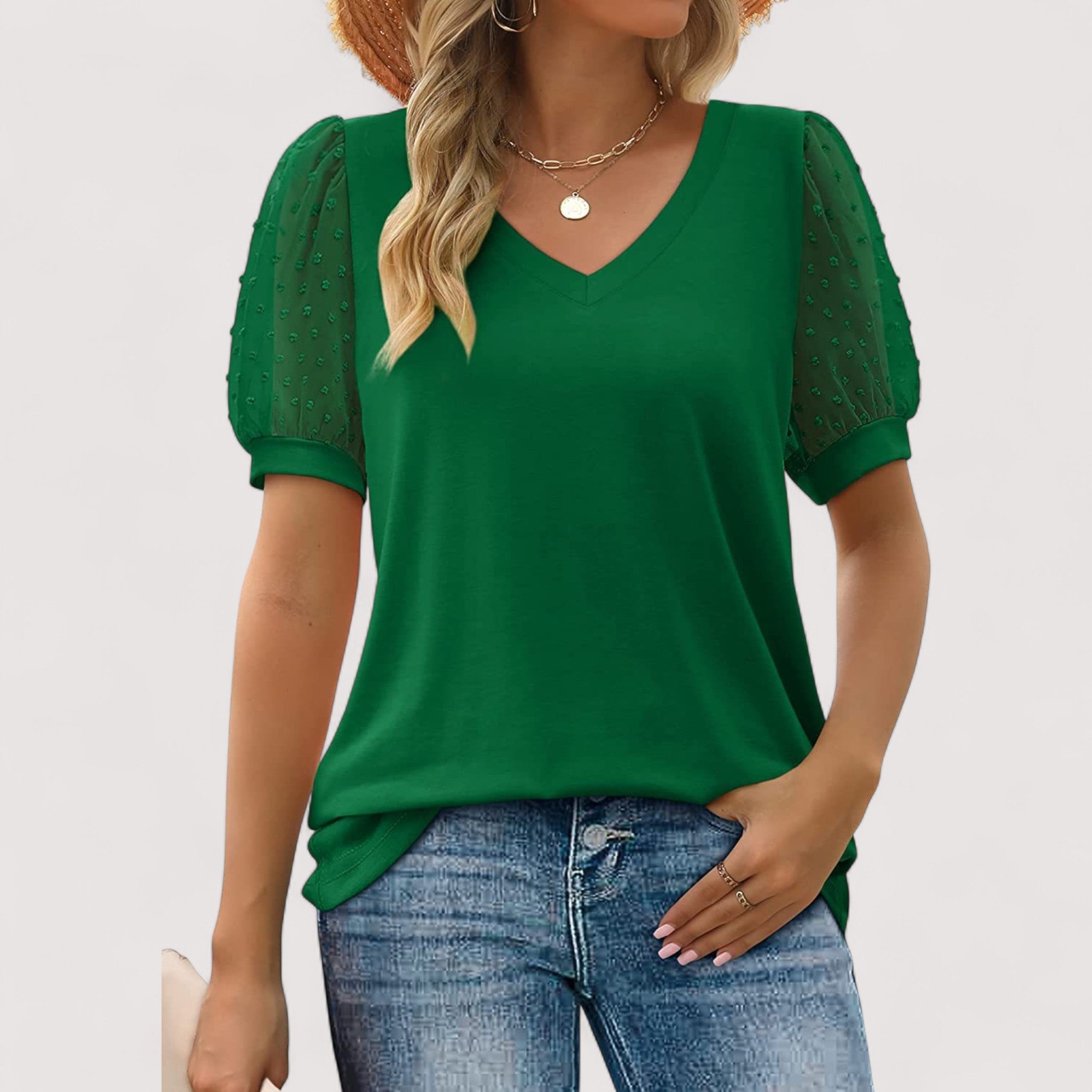 Ilse™ | Blouse transparente à col en V