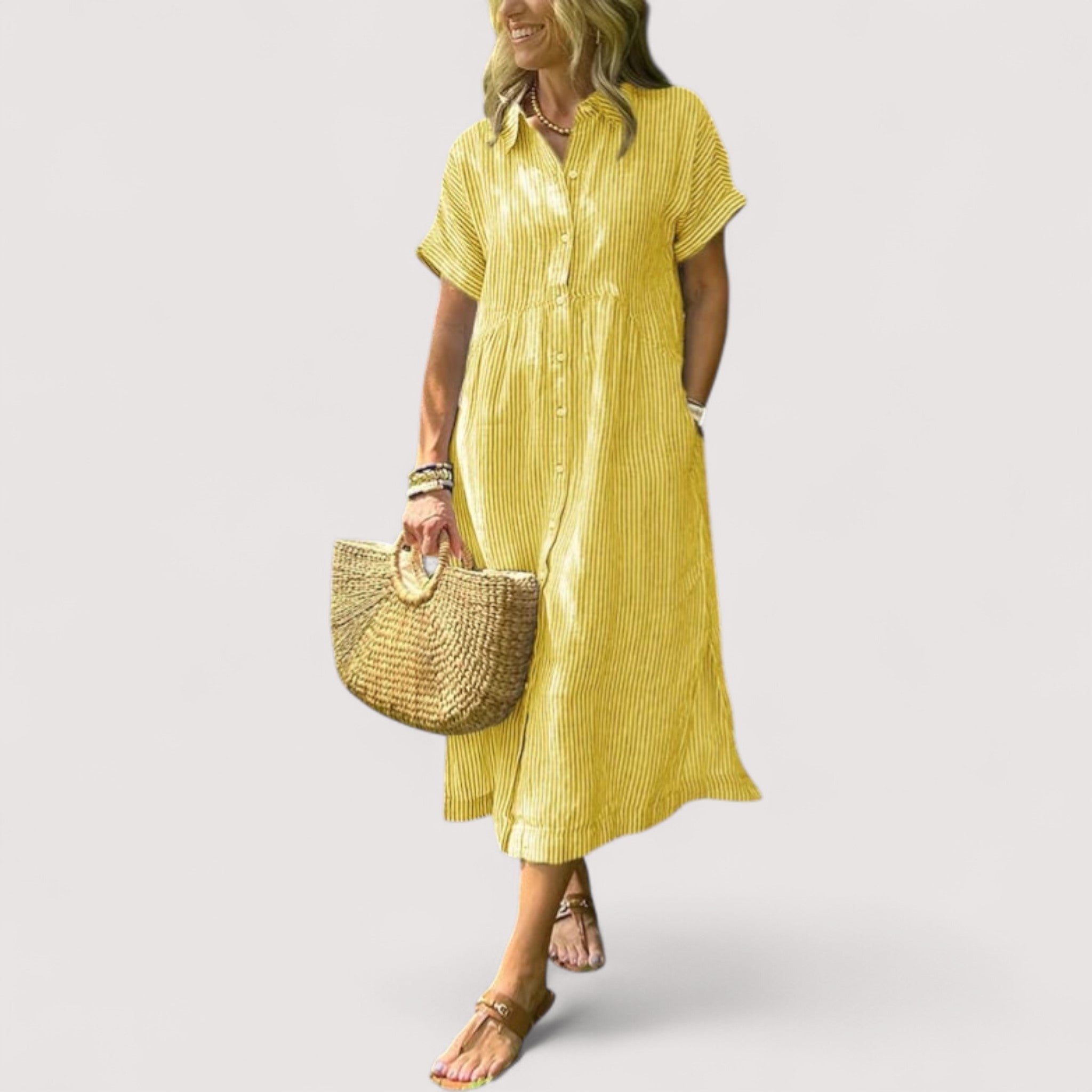 Rea™ | robe chemise rayée