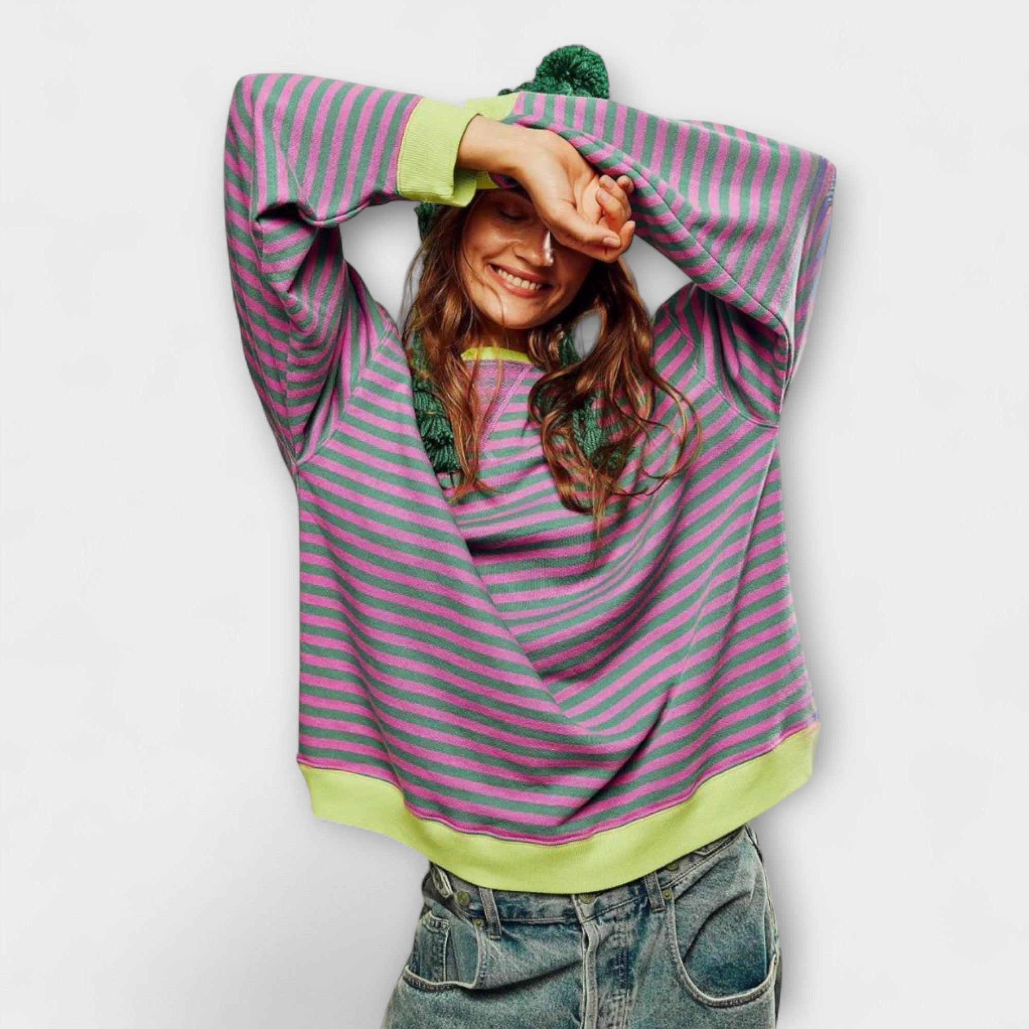 Mary - Pull oversize à rayures