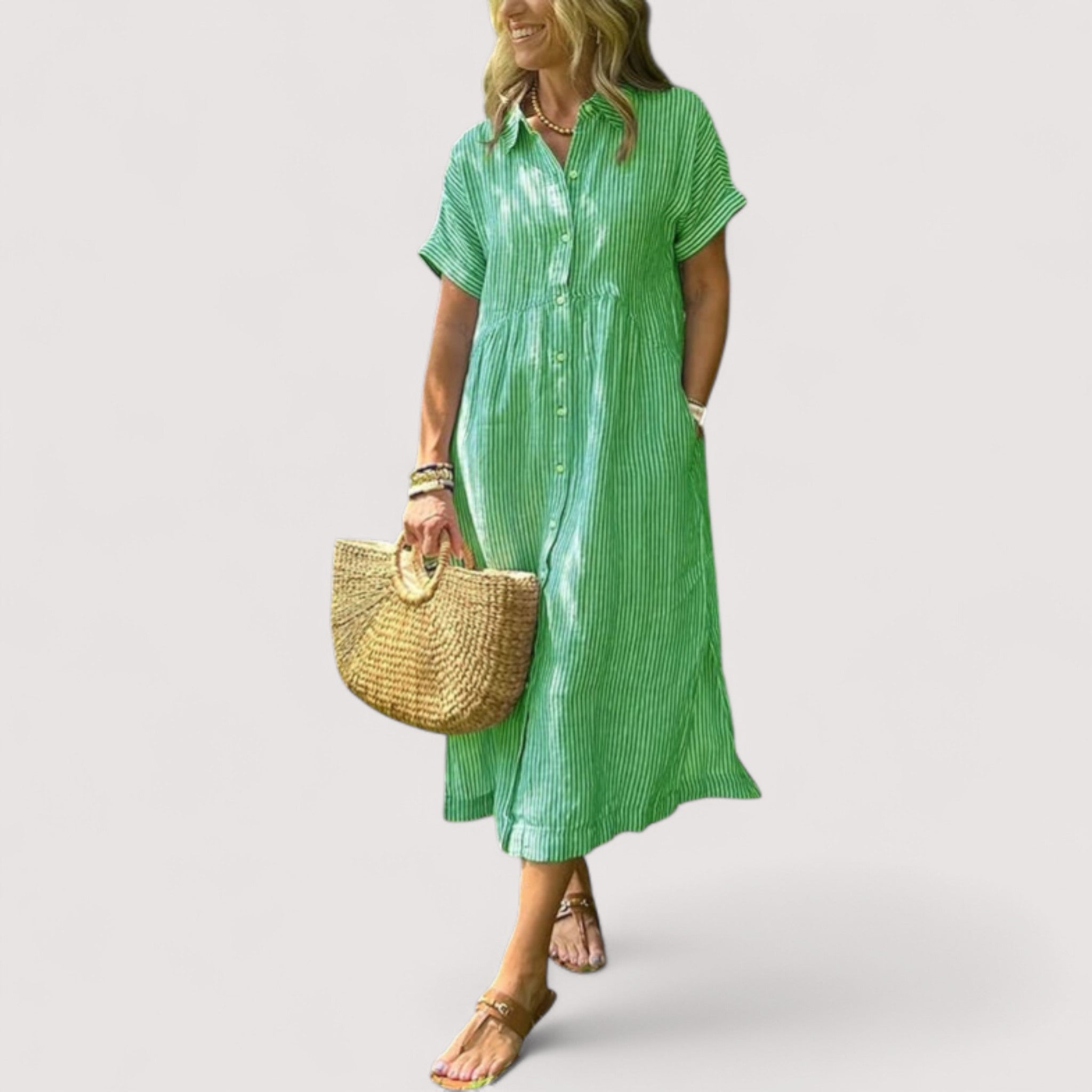 Rea™ | robe chemise rayée
