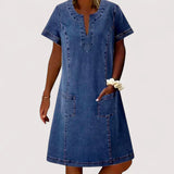 Thea™ | Robe en denim avec poches