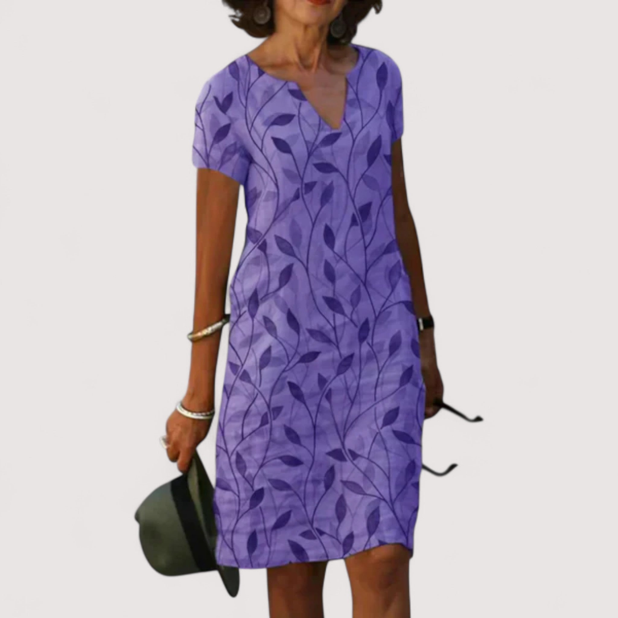 Jeanne™ | Robe avec décolleté en V et imprimé