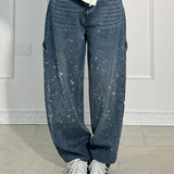 Adele™ | Jeans Cargo 'Balloon' à la mode avec paillettes