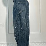 Adele™ | Jeans Cargo 'Balloon' à la mode avec paillettes