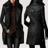 Valentina™ | Manteau long en cuir 3/4 élégant