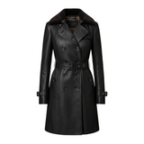 Valentina™ | Manteau long en cuir 3/4 élégant